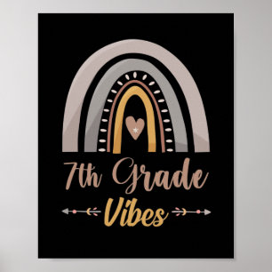 Poster 7th Grade Vibes Seventh Grade Back to School