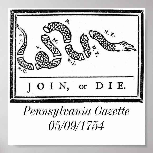 Poster 800px-Joinordie (800 x 554), Pennsylvania Gazet... (Devant)