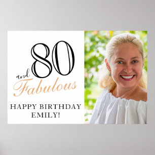 Poster 80 ans et fabuleux Photo de fête d'anniversaire no