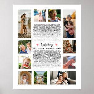 Poster 80 choses que nous aimons de toi collage photo d'a