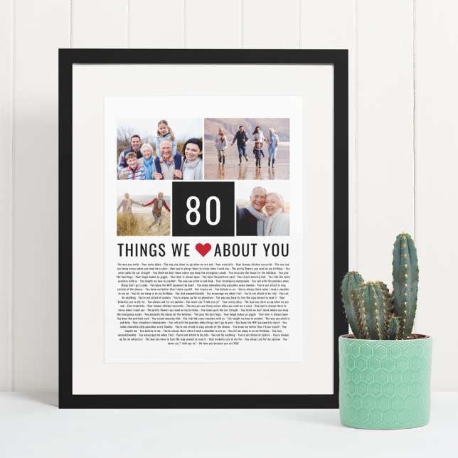 Poster 80 Choses Que Nous Aimons De Vous | 80e anniversai (Créateur téléchargé)