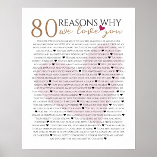 Poster 80 raisons pour lesquelles nous t'aimons 70ème 60è
