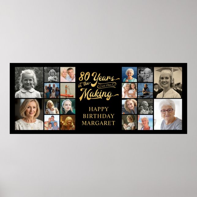 Poster 80e anniversaire 20 Photos 80 ans à venir (Devant)