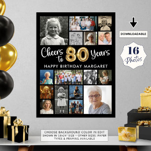 Poster 80e anniversaire Black Gold 16 Photo Cheers to Yea