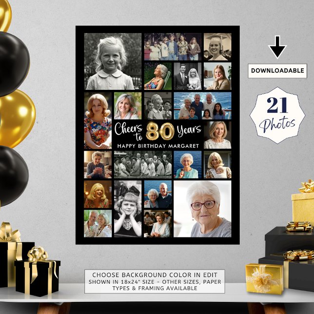 Poster 80e anniversaire Black Gold 21 Photo Cheers to Yea (Créateur téléchargé)