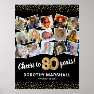 Poster 80e anniversaire Black Gold Photo Party