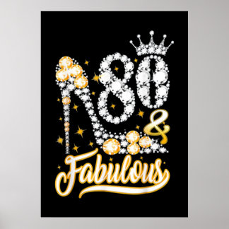 Poster 80e anniversaire Chaussures à talon élevé Diamant 