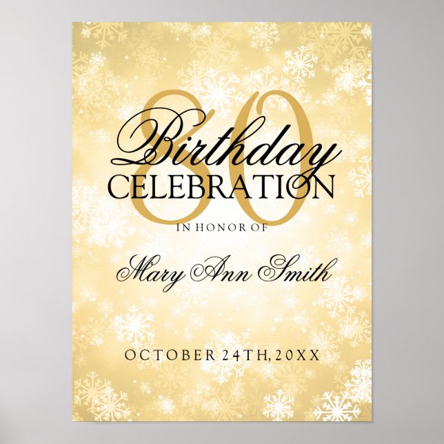 Poster 80e anniversaire Gold Winter Wonderland (Devant)
