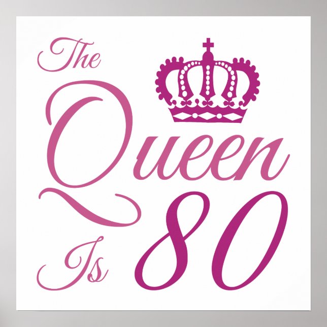 Poster 80e Birthday Queen (Devant)