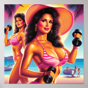 Poster 80s Femme d'entraînement