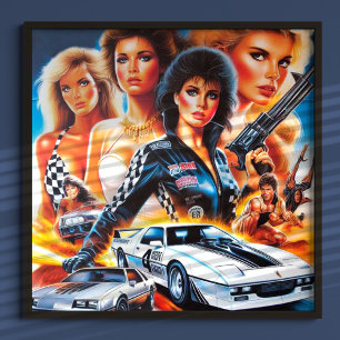 Poster 80s Race Action Girls