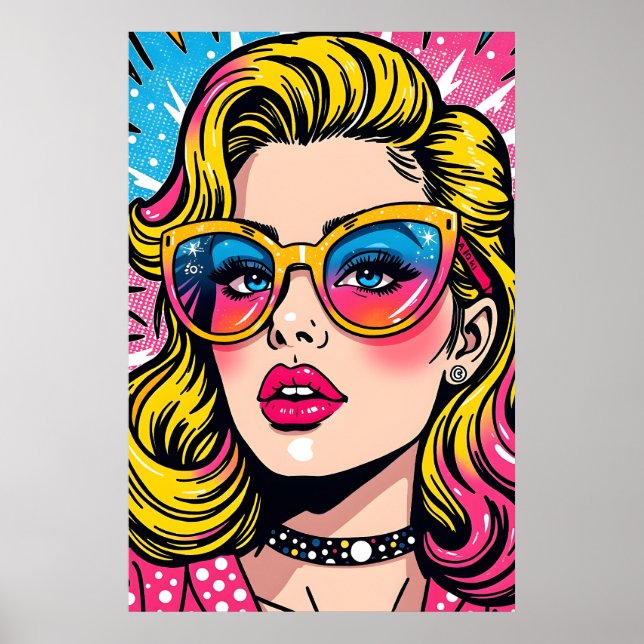 Poster 80s Retro Glam Pop Art (Devant)