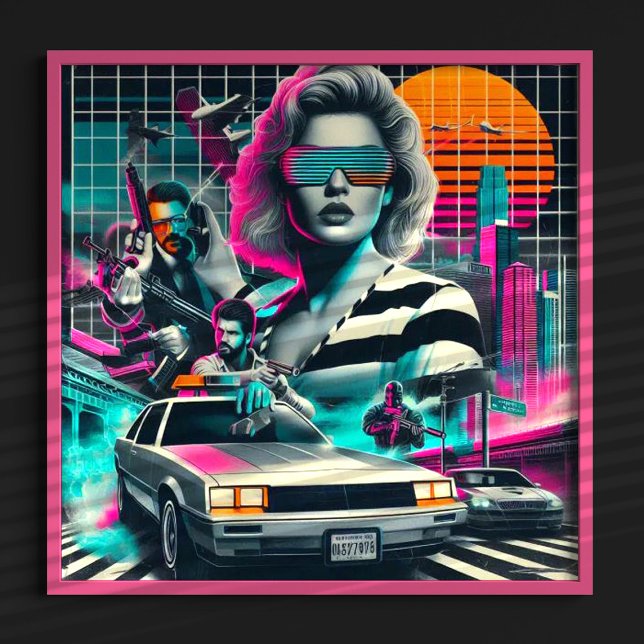 Poster 80s Retrowave Girl (Créateur téléchargé)