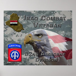 Poster 82e Division aéroportée Irak Vétéran de combat