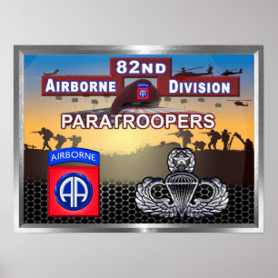 Poster 82e division aéroportée Jumpmaster Parachutiste