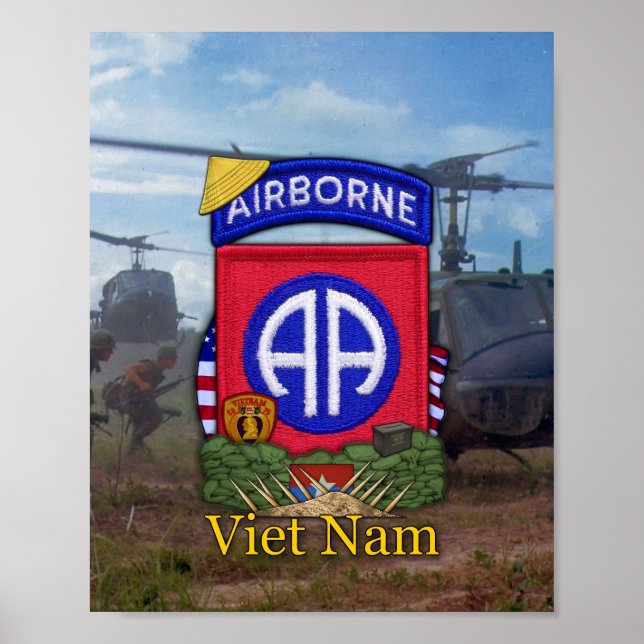 Poster 82e division aéroportée - Patch de guerre du Vietn (Devant)