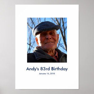 Poster 83e anniversaire photo personnalisée Connexion Par