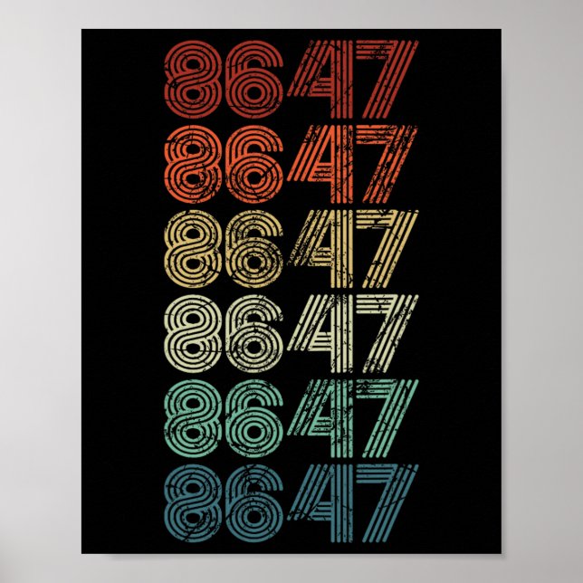 Poster 8647 Anti Trump 86 47 Retro Impeach 47 Anti-Trump (Devant)