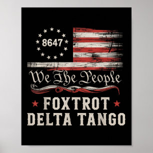 Poster 8647 Foxtrots Deltas Tangos Drapeau Amérique