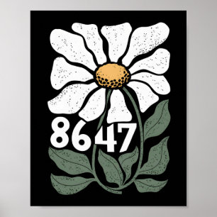 Poster 8647 Résiste à la marguerite subtile florale Foxtr