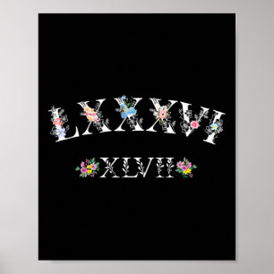 Poster 86 47 Chiffres romains Floral 8647 Subtil Anti Tru