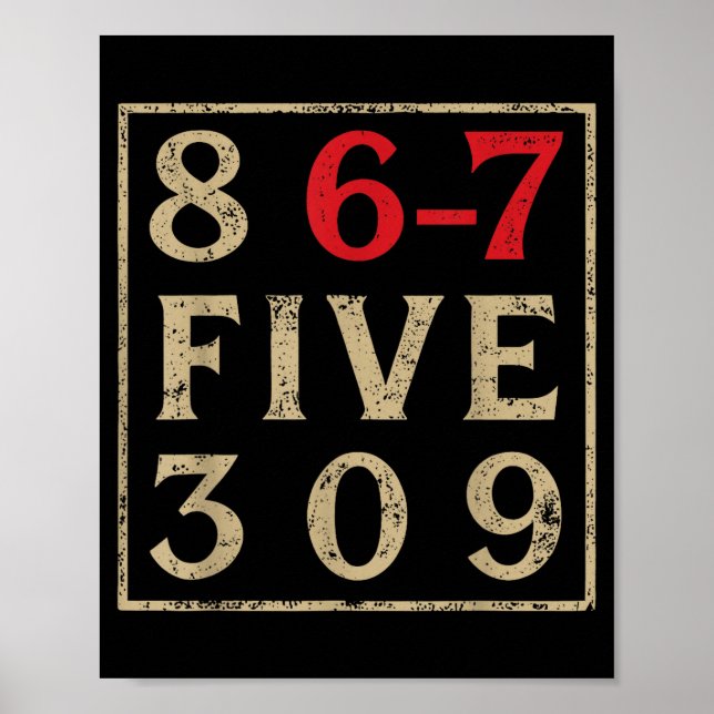 Poster 8 67 Five 309 Funny Six Seven  (Devant)