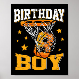 Poster 8 Anniversaire Bysketbyll Garçon 8 Anniversaire By
