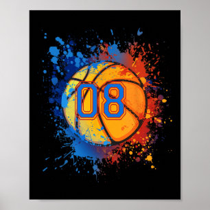 Poster 8 Ans 8e Anniversaire Basketball Cadeau Pour Garço