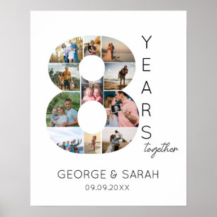 Poster 8 Ans Ensemble Collage De Photos Anniversaire De M