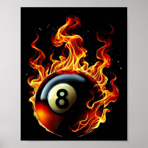 Poster 8 Billard Billard Billard Joueur Flame