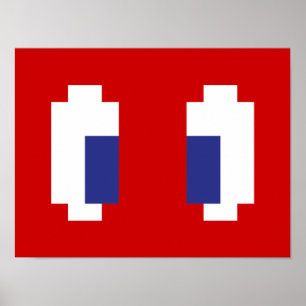 Poster 8 bits Pixel Manga Eyes