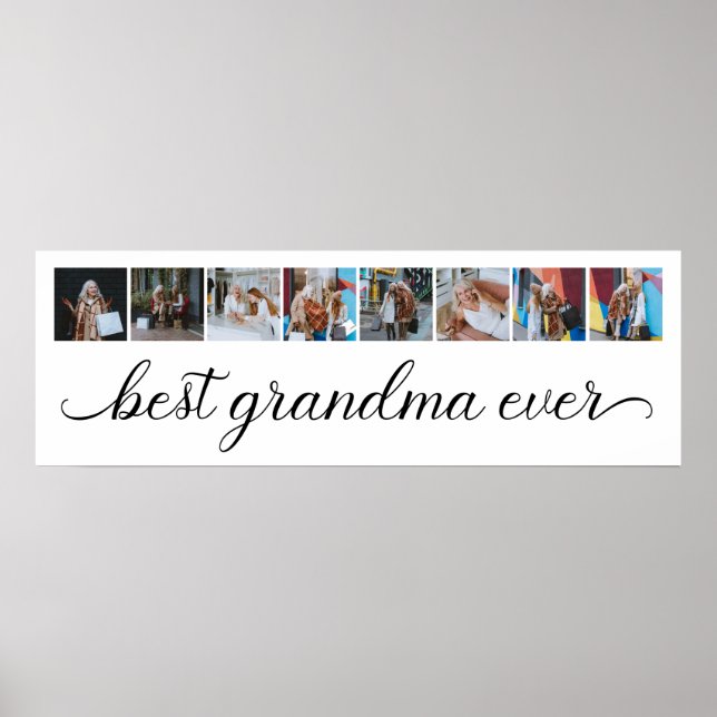 Poster 8 Collage photo Meilleure grand-mère jamais (Devant)
