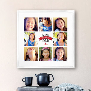 Poster 8 Photo Collage moderne "Le plus grand papa du mon