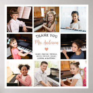 Poster 8 Photo Collage Musique Enseignant Cadeau