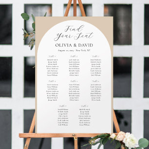 Poster 8 Tables Beige Arche Trouvez Votre Place Plan de T