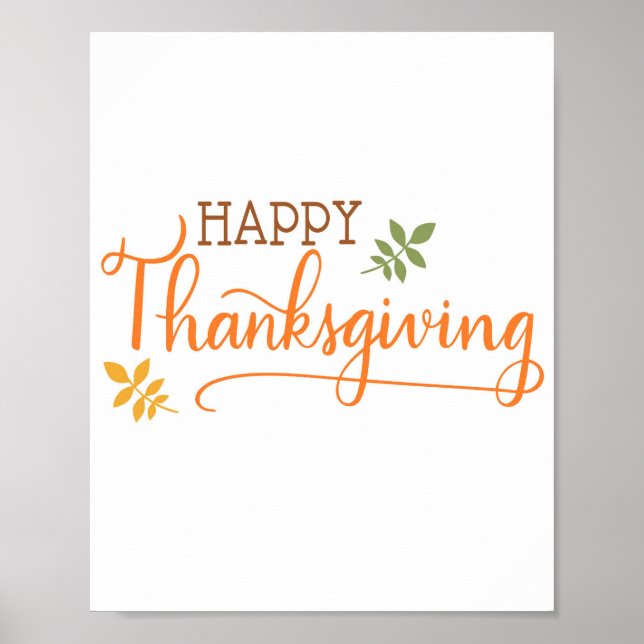 Poster 8 x 10 imprimable - Bon thanksgiving (Devant)