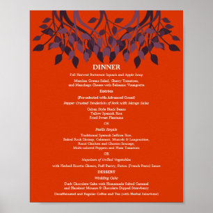 Poster 8 x 10 Menu table de dîner pour encadrement