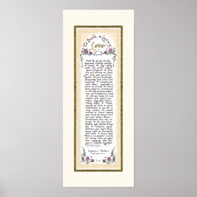Poster 8 x 20 Pour construire un amour durable feuille d' (Devant)