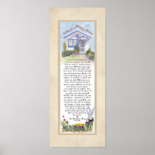 Poster 8 x 20 Pour construire une maison heureuse, parche