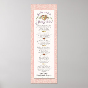 Poster 8 x 24 Construire un enfant sain Blush Damask modè