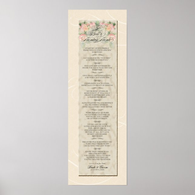 Poster 8 x 24 Pour construire un amour durable Crème Dama (Devant)