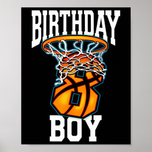 Poster 8e anniversaire Basketball 8 ans Enfants Cadeau 1