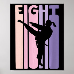 Poster 8e anniversaire Cadeau Karate Retro Taekwondo Mart