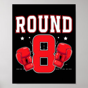 Poster 8e Boxe Anniversaire fête Huit ans Boxer Bir