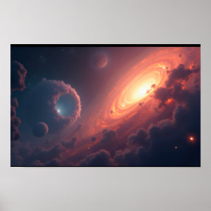 Poster 8K Multiverse Horizons : Voie lactée et dimensions