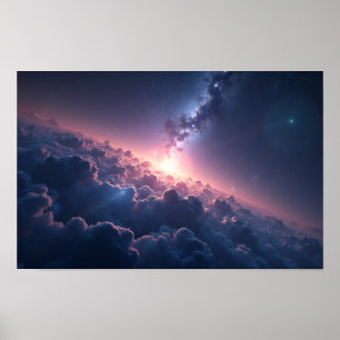 Poster 8K Multiverse Horizons : Voie lactée et dimensions