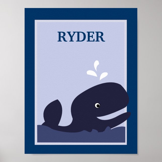 Poster 8X10 Ahoy Mate Whale Nautical Nursery Art Imprimer (Devant)