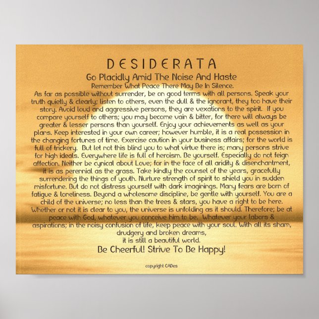 Poster 8x10 Desiderata Poem & autres tailles aussi! (Devant)