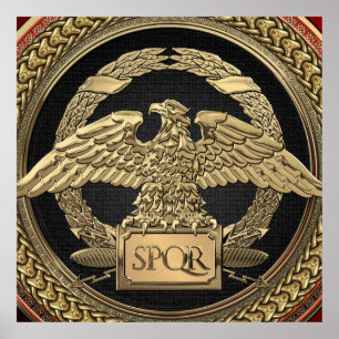 Poster [901] Aigle impérial d'or romain sur médaillon d'o