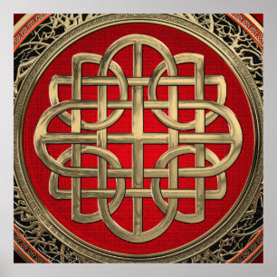 Poster [901] Croix du noeud d'or celtique sacré